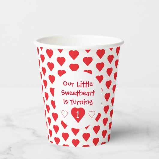 Gobelets En Papier Little Sweethee 1er anniversaire (Recto)