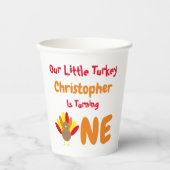 Gobelets En Papier Little Turkey 1er anniversaire (Recto)