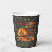 Gobelets En Papier Little Turkey Fall Thanksgiving 1er anniversaire (Verso)