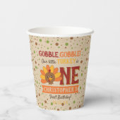 Gobelets En Papier Little Turkey Fall Thanksgiving 1er anniversaire (Verso)