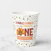 Gobelets En Papier Little Turkey Fall Thanksgiving 1er anniversaire (Recto)