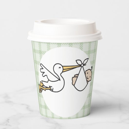 Gobelets En Papier Livraison de bébé Stork (Verso)