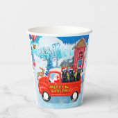 Gobelets En Papier Livraison de Noël de chien du Labrador Camion Neig (Verso)