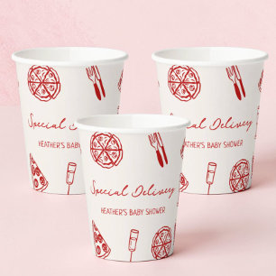 Gobelets En Papier Livraison spéciale Italian Pizza Baby Shower