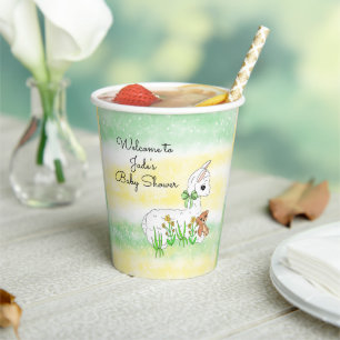 Gobelets En Papier Llama and Teddy Bear Themed Baby Shower
