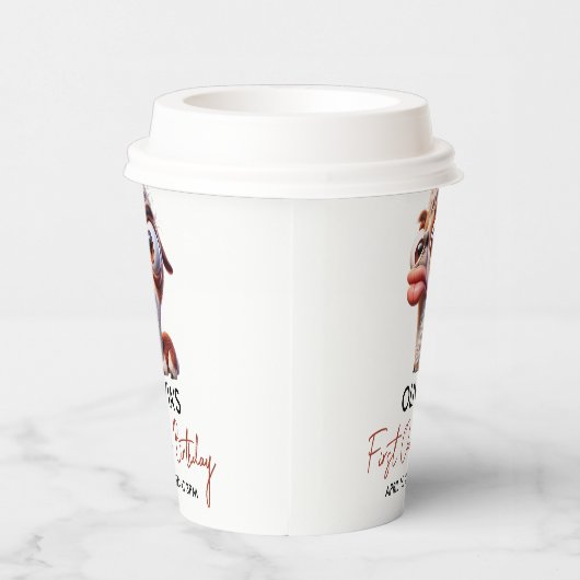 Gobelets En Papier Llama Fiesta Funny Caricature 1er anniversaire (Droite)