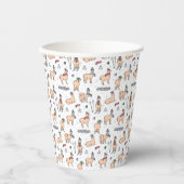 Gobelets En Papier Llamas En Casquette & Écarts Motif de ski (Recto)