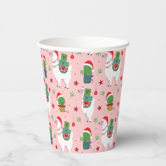 Gobelets En Papier Llamas et cactus Motif de Noël (Droite)