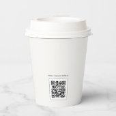 Gobelets En Papier Logo blanc simple et minimal (Verso)