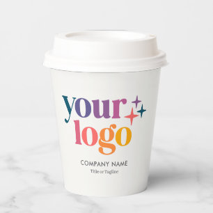 Gobelets En Papier Logo blanc simple et minimal