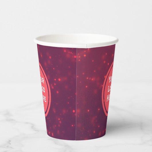 Gobelets En Papier Logo coupe en papier rose (Droite)