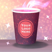 Gobelets En Papier Logo coupe en papier rose