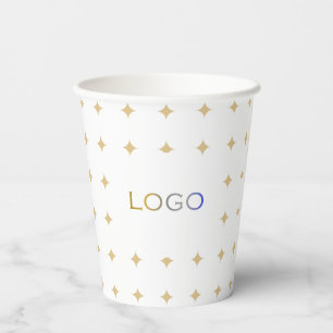 Gobelets En Papier Logo d'affaires élégant et étoiles d'or