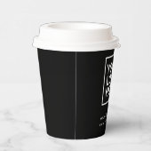 Gobelets En Papier Logo d'affaires élégant noir moderne (Droite)
