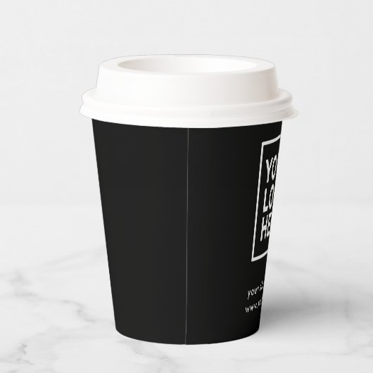 Gobelets En Papier Logo d'affaires élégant noir moderne (Droite)
