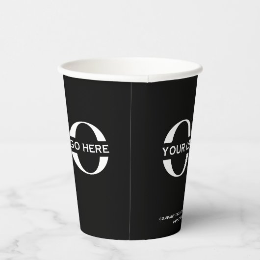 Gobelets En Papier Logo d'affaires élégant Noir moderne Professionnel (Droite)
