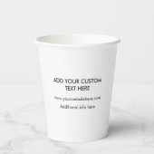 Gobelets En Papier Logo d'affaires minimal Café blanc simple (Verso)