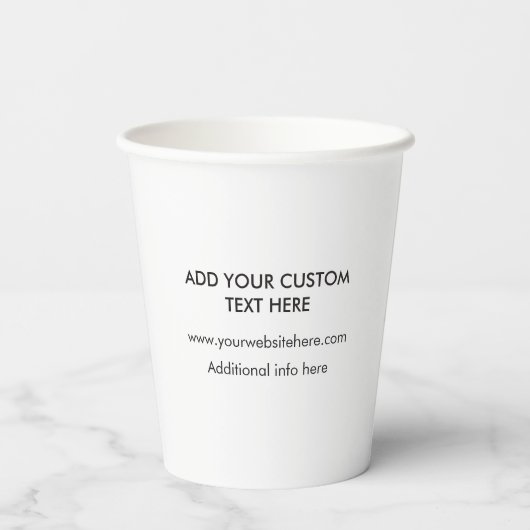 Gobelets En Papier Logo d'affaires minimal Café blanc simple (Verso)