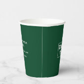 Gobelets En Papier Logo d'affaires minimal Café vert simple (Droite)