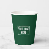 Gobelets En Papier Logo d'affaires minimal Café vert simple (Recto)