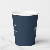 Gobelets En Papier Logo d'affaires minimal Simple Navy Blue Coffee (Droite)