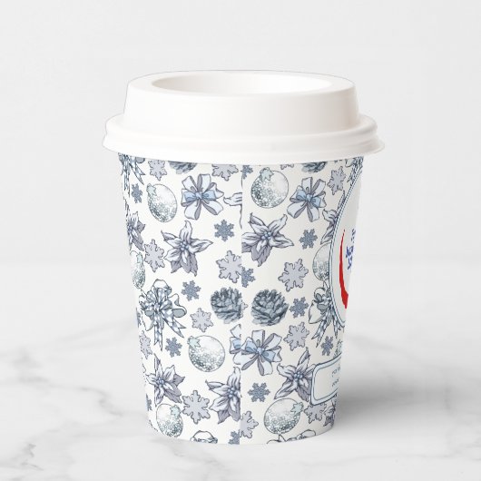 Gobelets En Papier Logo d'affaires Noël argent blanc (Droite)