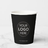 Gobelets En Papier Logo d'affaires noir commercial promotionnel 8oz (Recto)