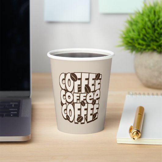 Gobelets En Papier Logo de café à typographie gras (Insitu)