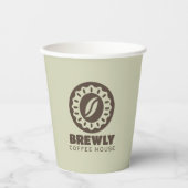 Gobelets En Papier logo de la maison de café Brewly (Recto)