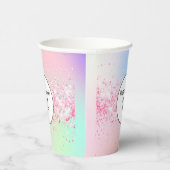 Gobelets En Papier Logo de l'entreprise holographique rose pâle (Droite)