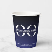 Gobelets En Papier Logo de l'entreprise Marine Blue Business (Verso)