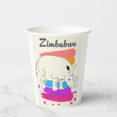 Gobelets En Papier Logo de voyage rétro Zimbabwe (Recto)