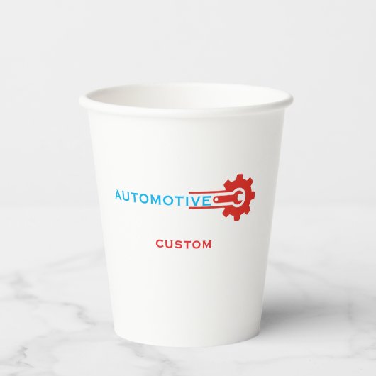 Gobelets En Papier Logo d'engrenage automobile (Recto)