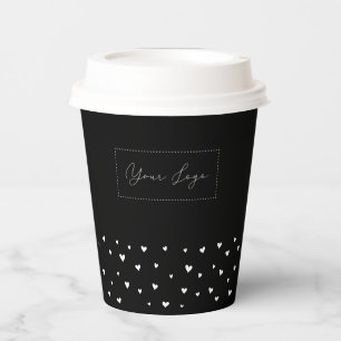 Gobelets En Papier Logo d'entreprise à motif de cœur simple personnal
