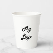 Gobelets En Papier Logo d'entreprise blanc (Verso)