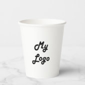 Gobelets En Papier Logo d'entreprise blanc (Recto)