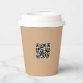 Gobelets En Papier Logo d'entreprise CODE QR Brown simple personnalis (Verso)