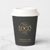 Gobelets En Papier Logo d'entreprise de l'entreprise Gray Gold (Verso)