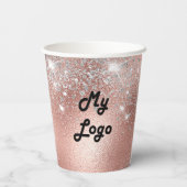 Gobelets En Papier Logo d'entreprise en or rose (Verso)