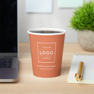 Gobelets En Papier Logo d'entreprise en terre cuite personnalisé pour