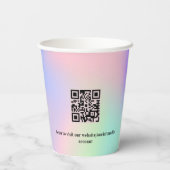 Gobelets En Papier Logo d'entreprise holographique qr code (Verso)
