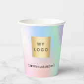 Gobelets En Papier Logo d'entreprise holographique qr code (Recto)