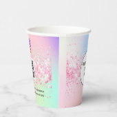 Gobelets En Papier Logo d'entreprise holographique rose qr code insta (Droite)