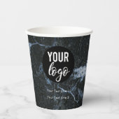 Gobelets En Papier Logo d'entreprise Marbre noir professionnel modern (Recto)
