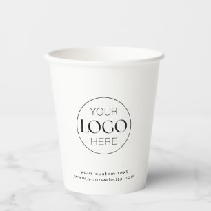 Gobelets En Papier Logo d'entreprise Marqué Moderne Simple Propre