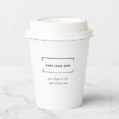 Gobelets En Papier Logo d'entreprise minimaliste noir (Recto)