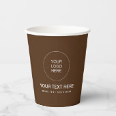 Gobelets En Papier Logo d'entreprise modèle Texte Brown Papercup (Recto)