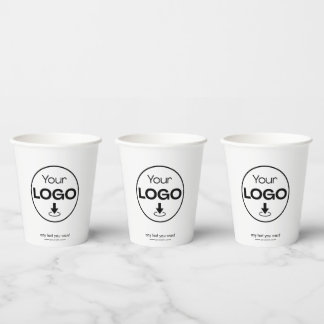 Gobelets en papier | Logo d'entreprise Moderne bla
