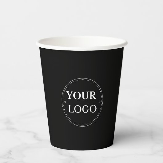 Gobelets En Papier Logo d'entreprise moderne Black Professional (Verso)