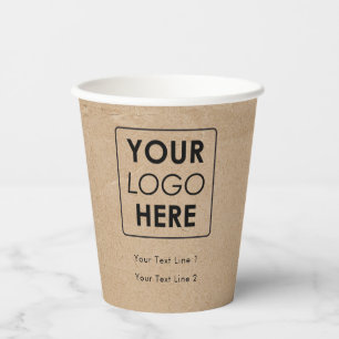 Gobelets En Papier Logo d'entreprise Moderne Kraft Professionnel Brow